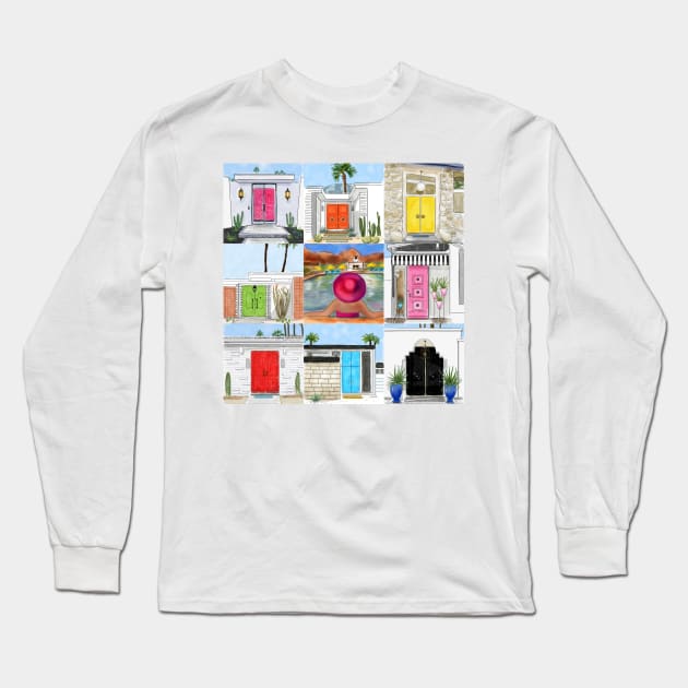 Palm Springs Doors! Long Sleeve T-Shirt by kschowe